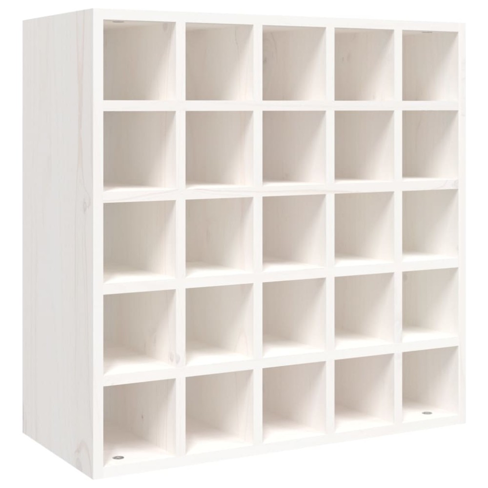 vidaXL Ντουλάπι Κρασιών Λευκό 56 x 25 x 56 εκ. από Μασίφ Ξύλο Πεύκου