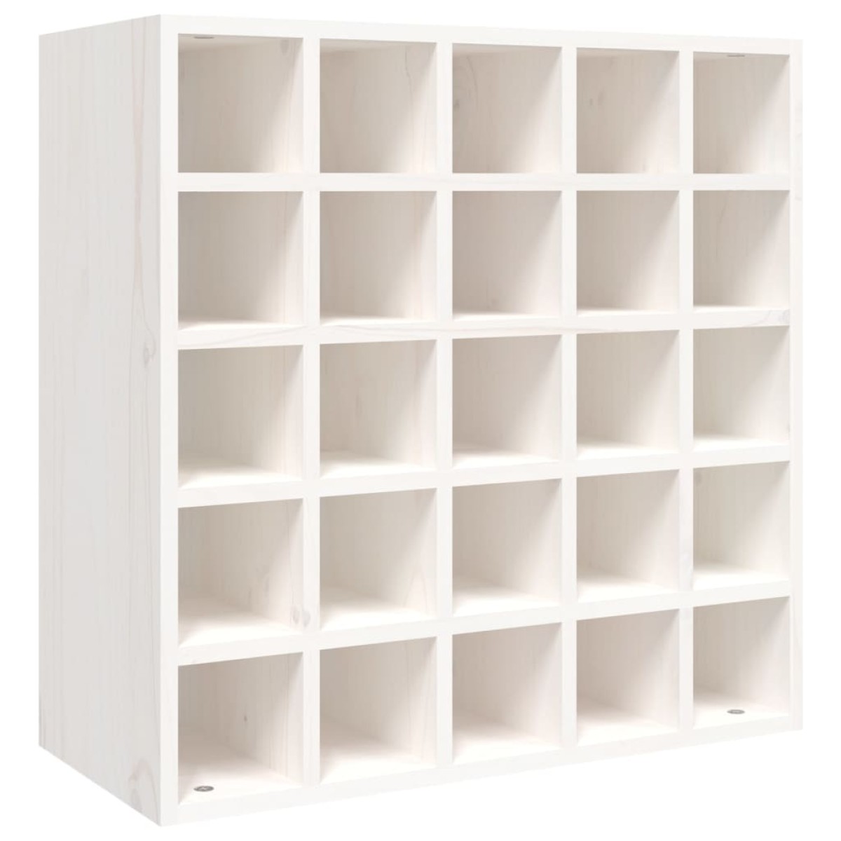 vidaXL Κάβα Κρασιών Λευκό 56 x 25 x 56 εκ. από Μασίφ Ξύλο Πεύκου