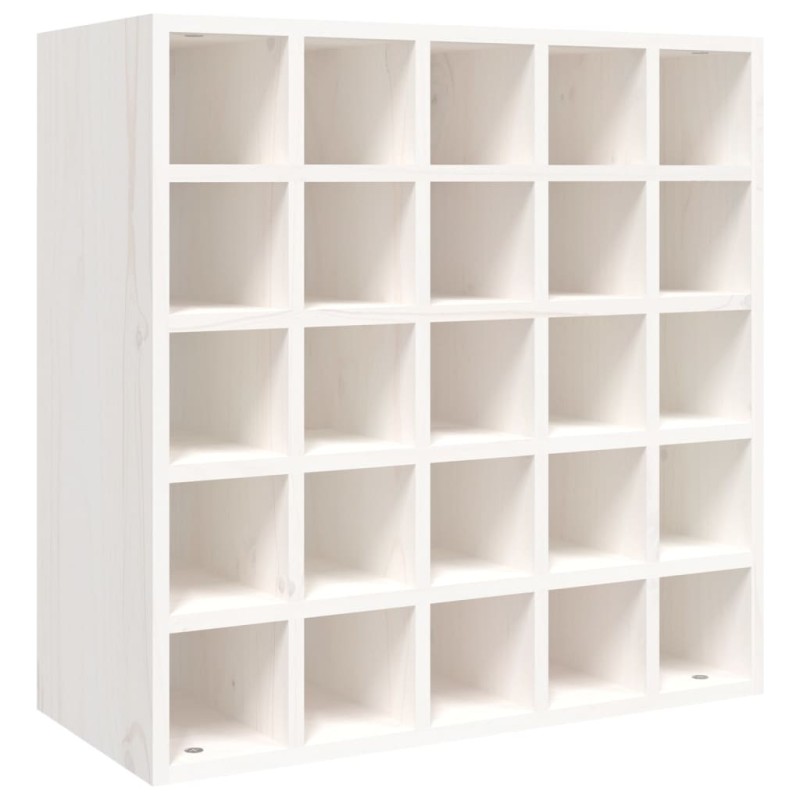 vidaXL Ντουλάπι Κρασιών Λευκό 56 x 25 x 56 εκ. από Μασίφ Ξύλο Πεύκου