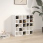 vidaXL Κάβα Κρασιών Λευκό 56 x 25 x 56 εκ. από Μασίφ Ξύλο Πεύκου