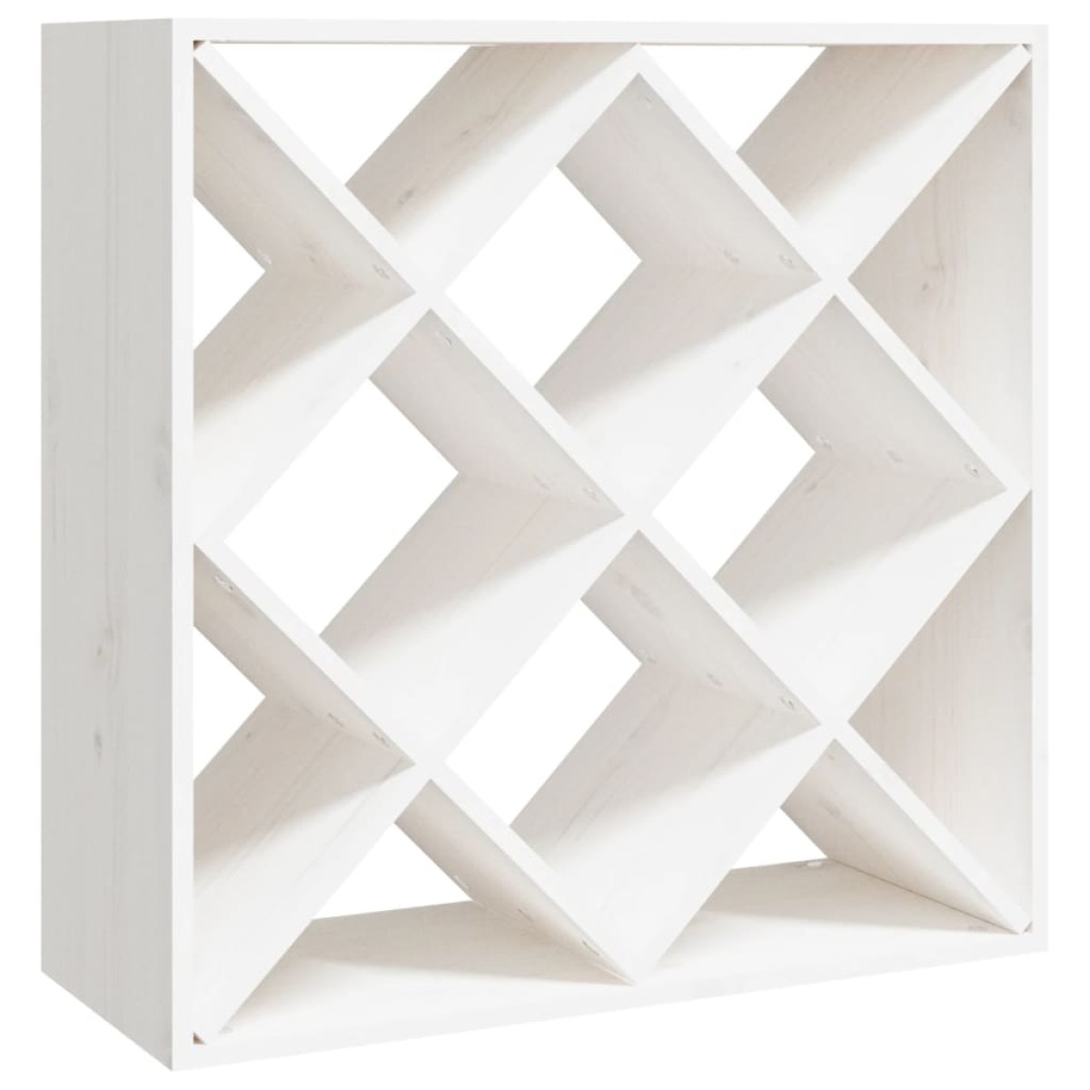 vidaXL Κάβα Κρασιών Λευκό 62 x 25 x 62 εκ. από Μασίφ Ξύλο Πεύκου