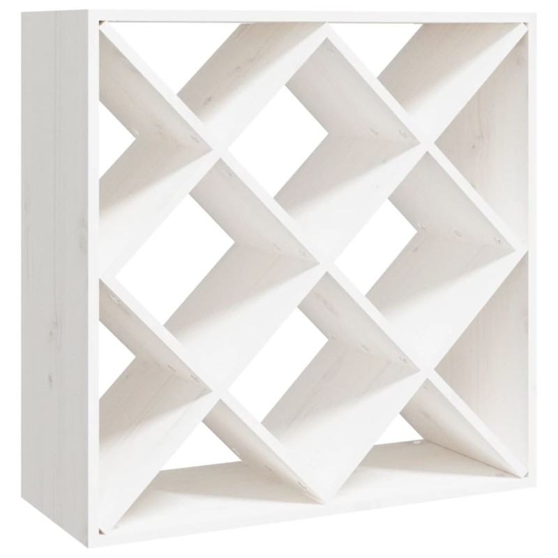 vidaXL Κάβα Κρασιών Λευκό 62 x 25 x 62 εκ. από Μασίφ Ξύλο Πεύκου