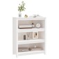 vidaXL Βιβλιοθήκη Λευκή 80 x 35 x 97 εκ. από Μασίφ Ξύλο Πεύκου