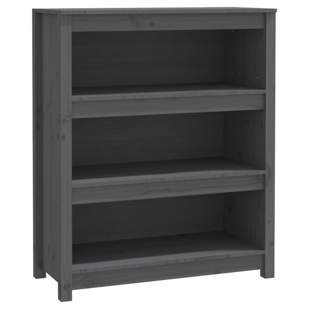 vidaXL Βιβλιοθήκη Γκρι 80x35x97 εκ. από Μασίφ Ξύλο Πεύκου