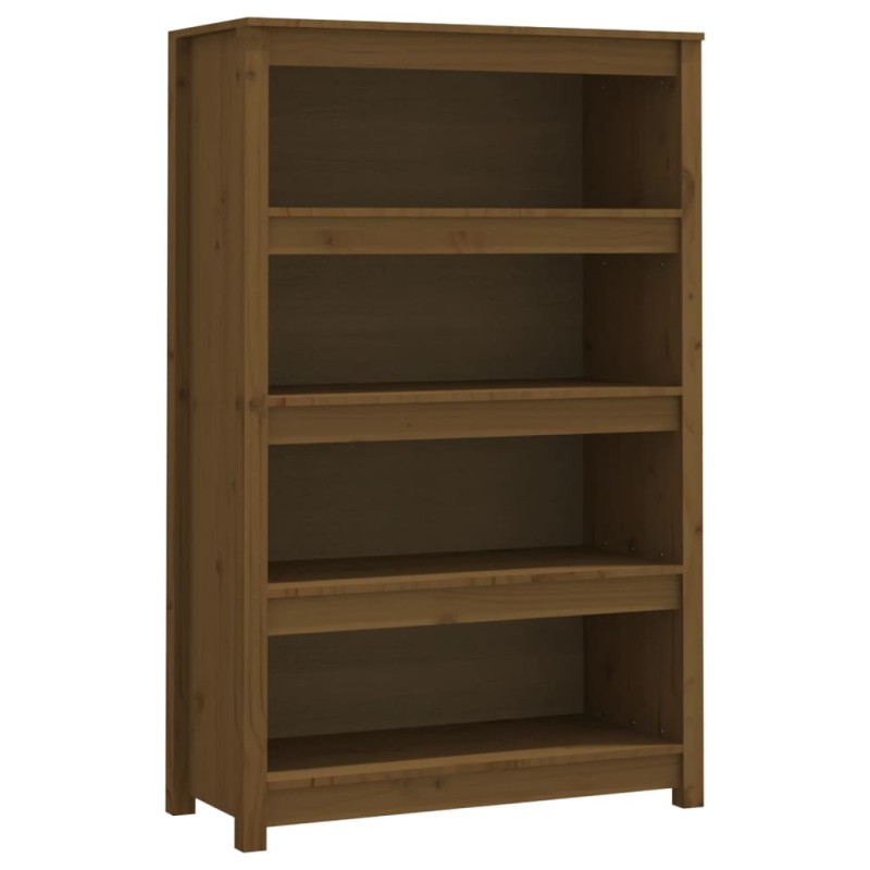 vidaXL Βιβλιοθήκη Μελί 80x35x126 εκ. από Μασίφ Ξύλο Πεύκου