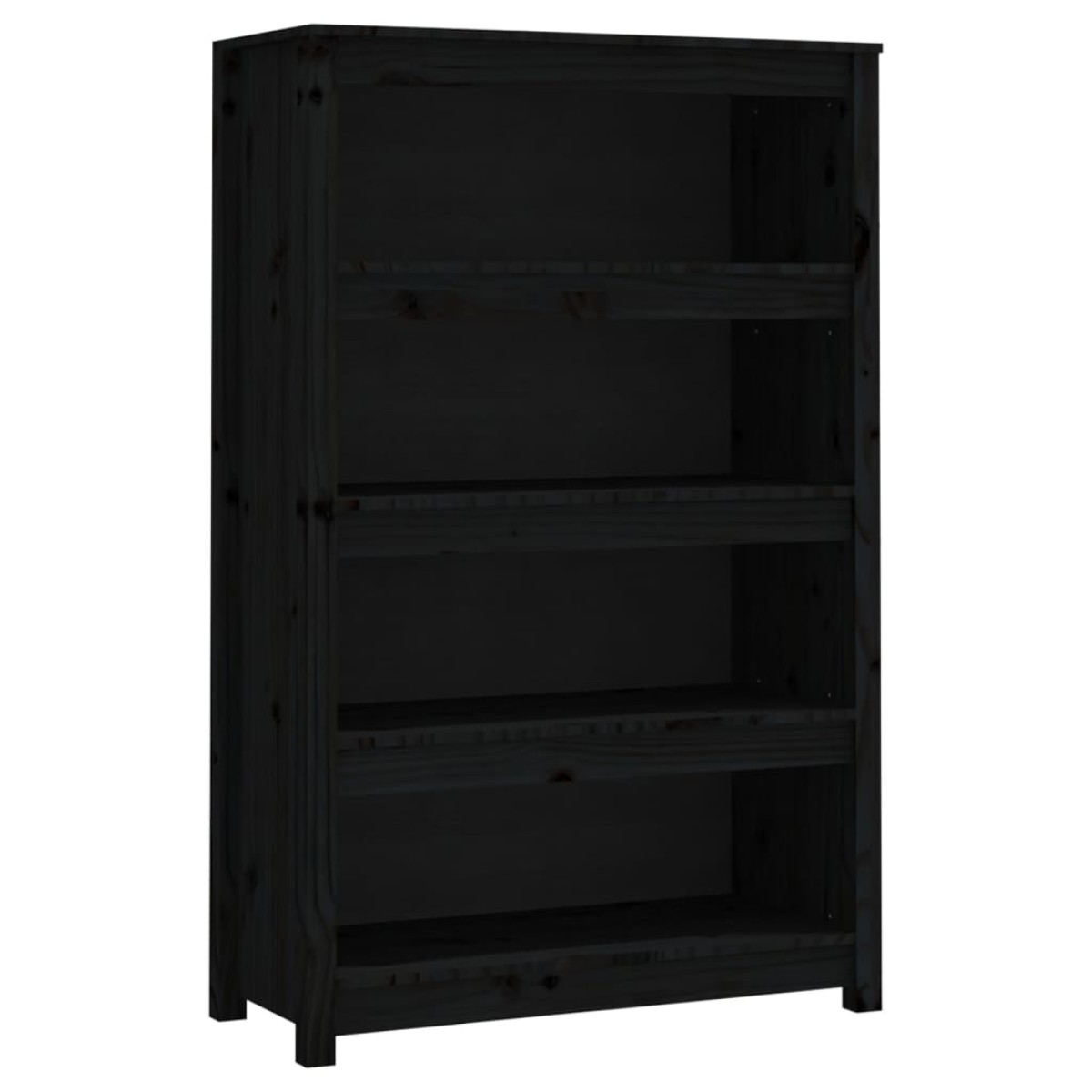 vidaXL Βιβλιοθήκη Μαύρη 80x35x126 εκ. από Μασίφ Ξύλο Πεύκου