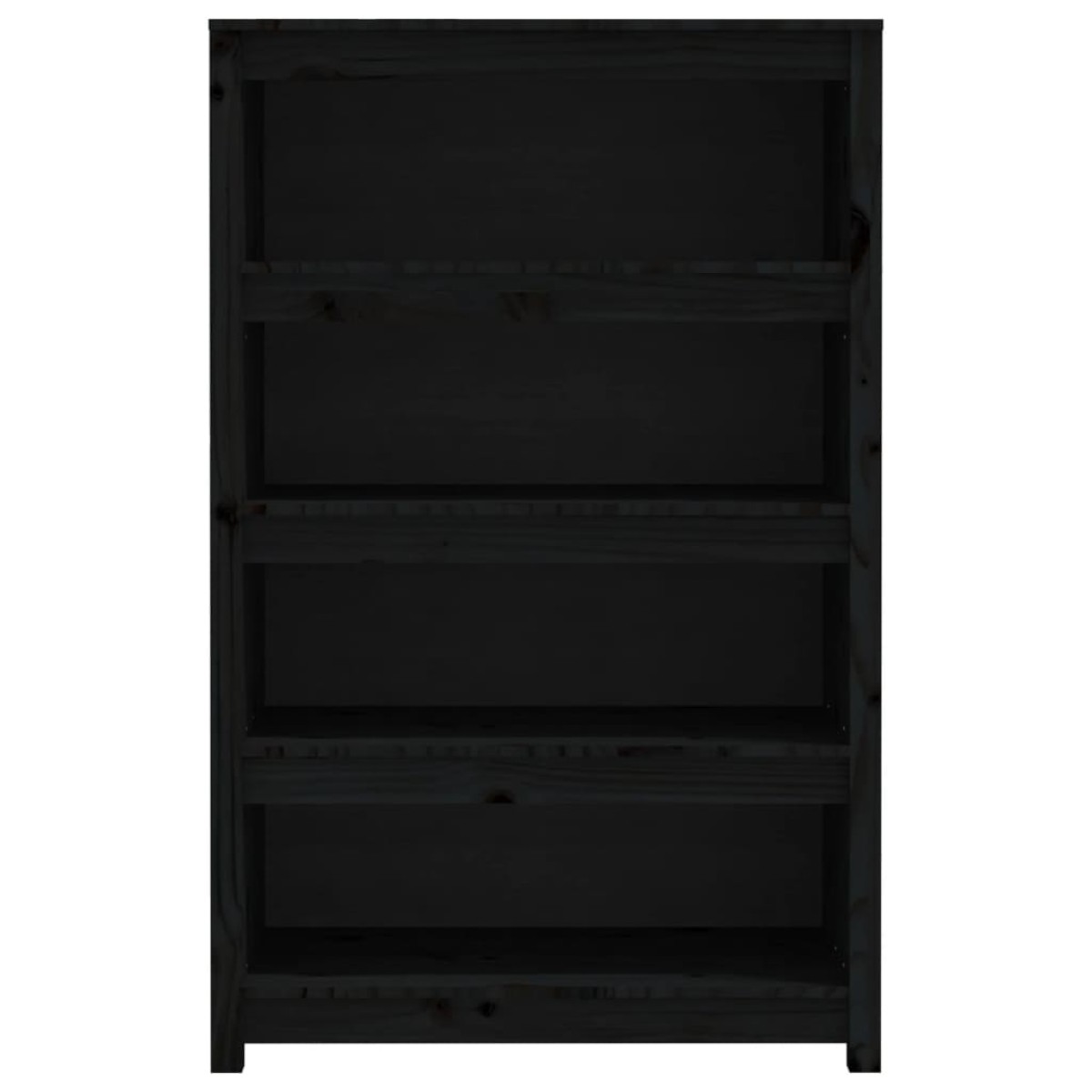 vidaXL Βιβλιοθήκη Μαύρη 80x35x126 εκ. από Μασίφ Ξύλο Πεύκου
