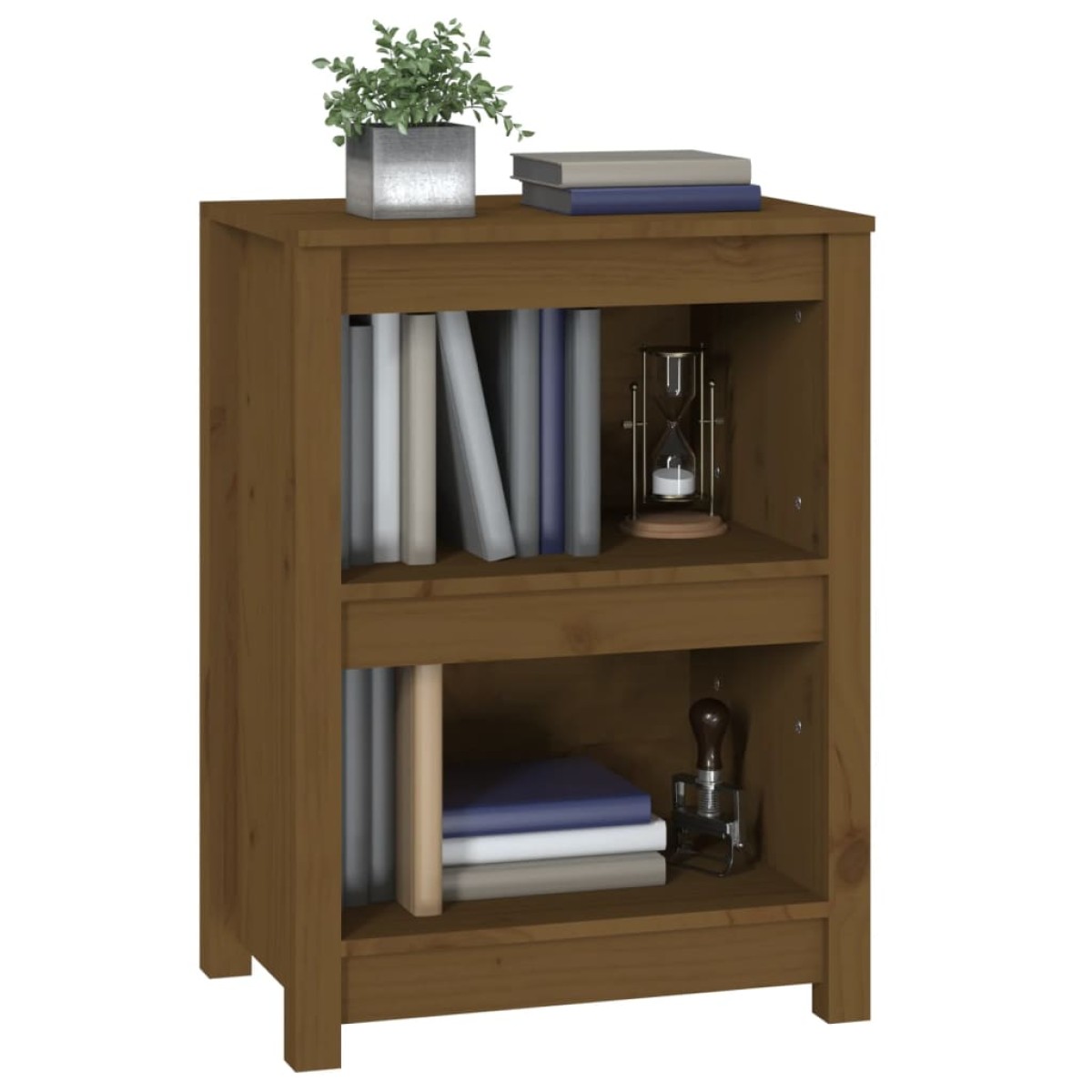 vidaXL Βιβλιοθήκη Μελί 50 x 35 x 68 εκ. από Μασίφ Ξύλο Πεύκου