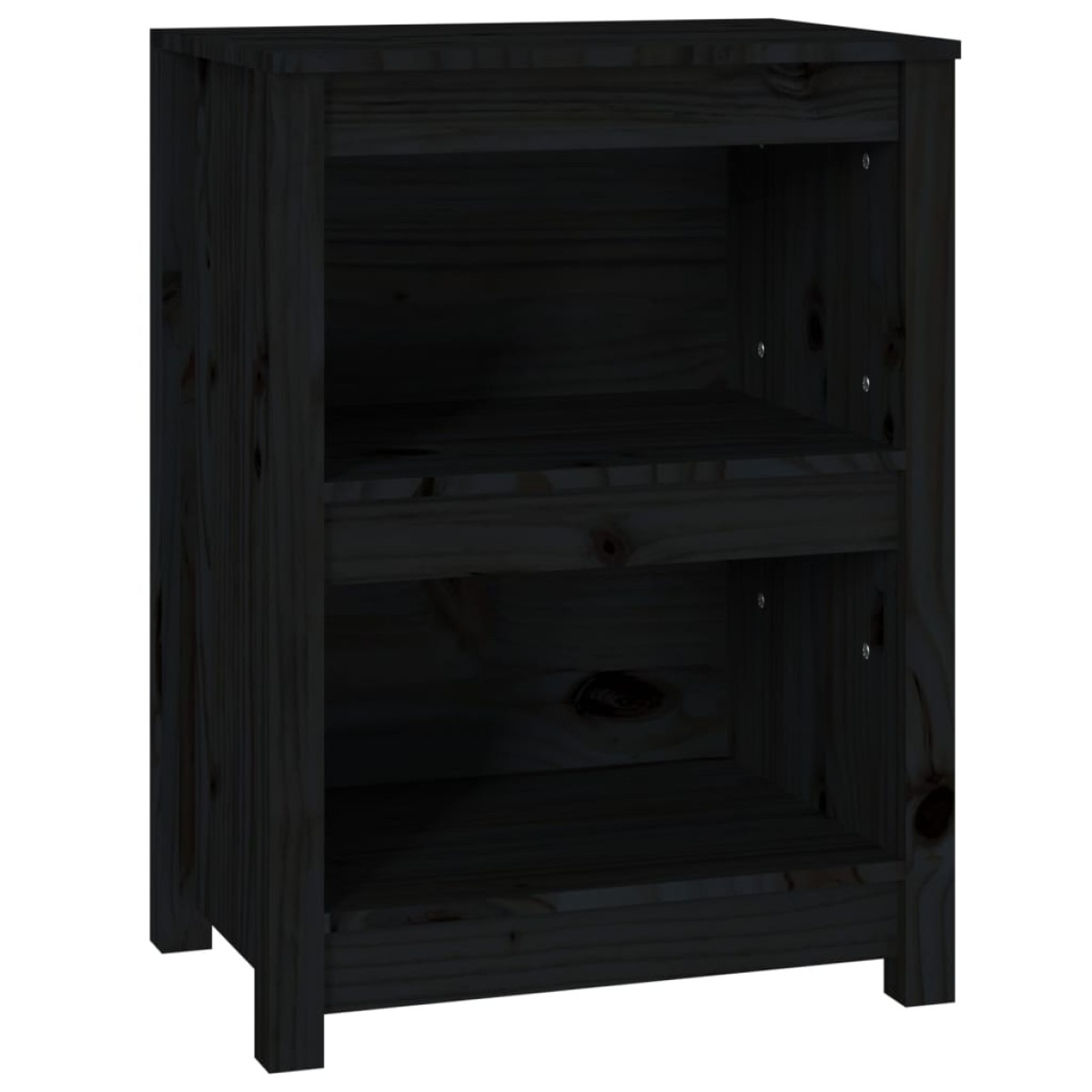 vidaXL Βιβλιοθήκη Μαύρη 50x35x68 εκ. από Μασίφ Ξύλο Πεύκου