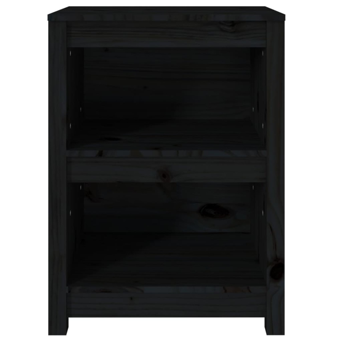 vidaXL Βιβλιοθήκη Μαύρη 50x35x68 εκ. από Μασίφ Ξύλο Πεύκου