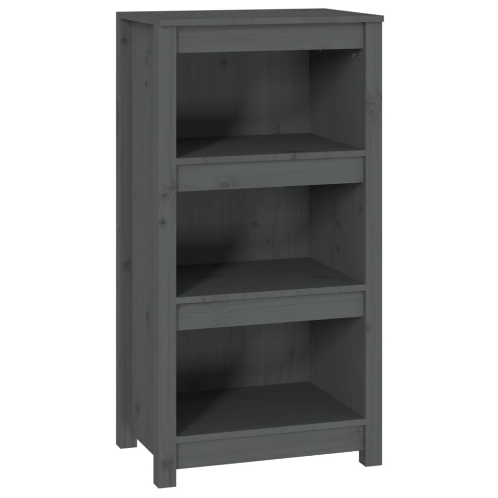 vidaXL Βιβλιοθήκη Γκρι 50 x 35 x 97 εκ. από Μασίφ Ξύλο Πεύκου