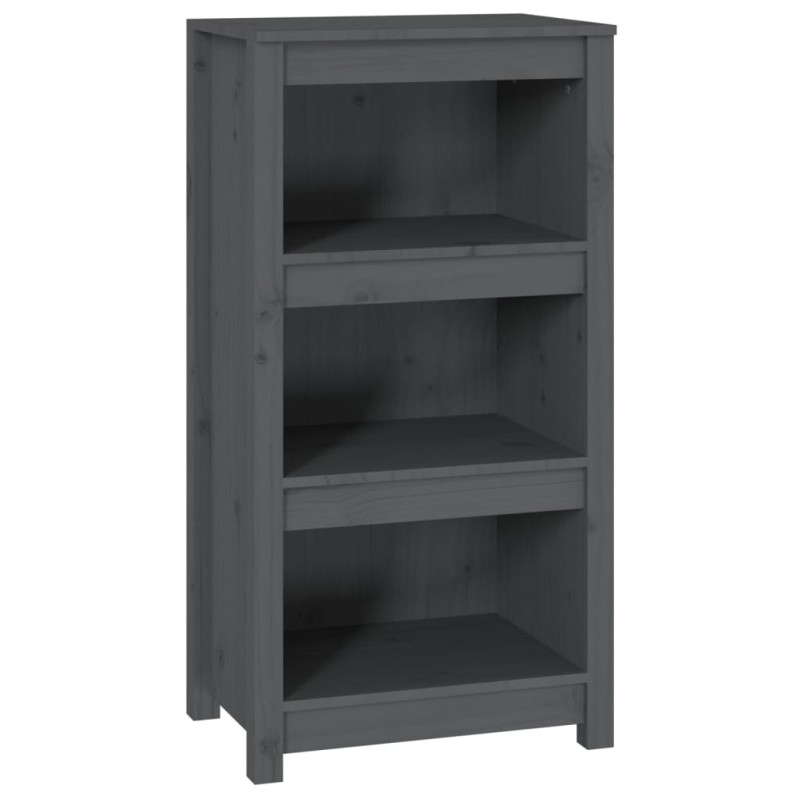 vidaXL Βιβλιοθήκη Γκρι 50 x 35 x 97 εκ. από Μασίφ Ξύλο Πεύκου