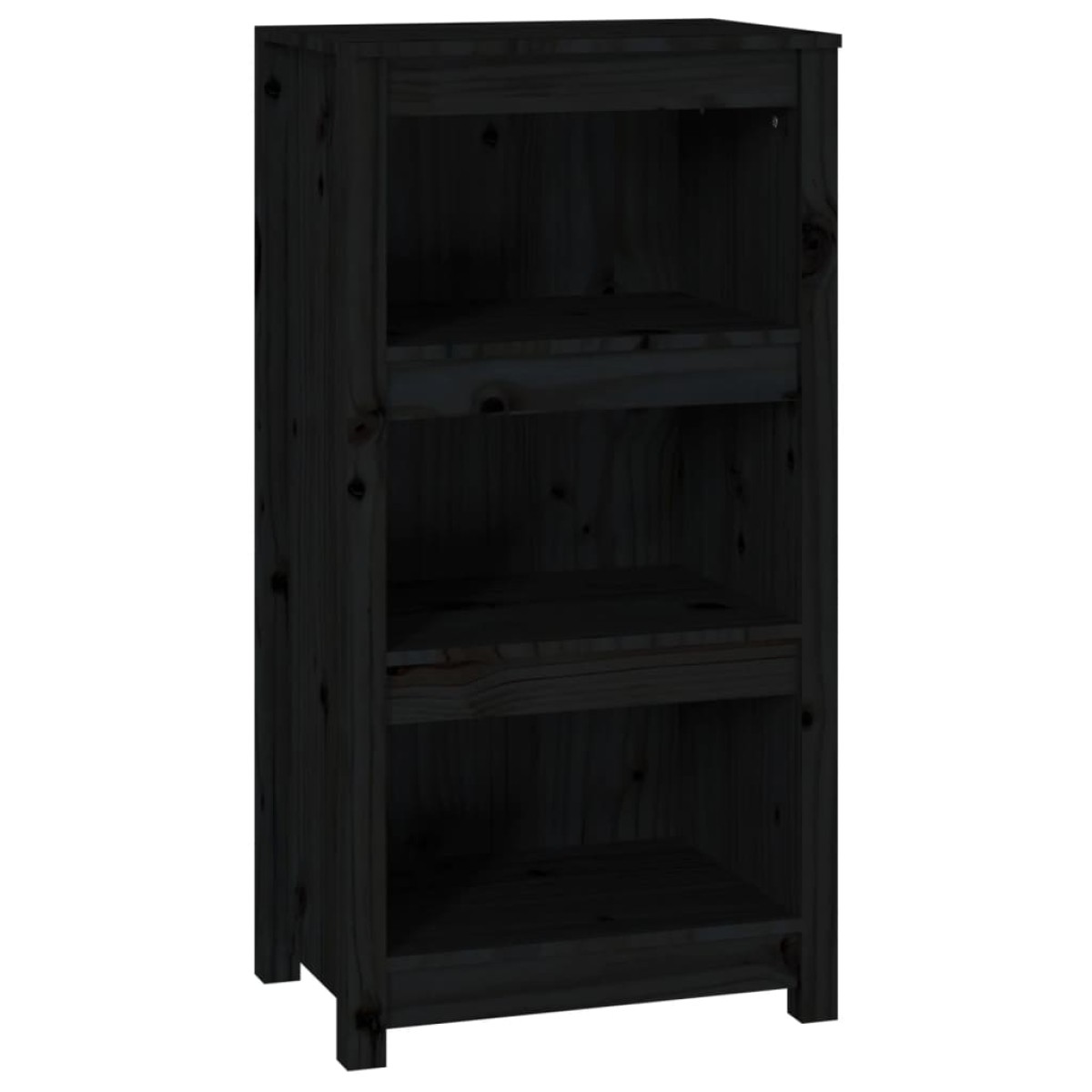 vidaXL Βιβλιοθήκη Μαύρη 50 x 35 x 97 εκ. από Μασίφ Ξύλο Πεύκου