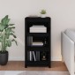 vidaXL Βιβλιοθήκη Μαύρη 50 x 35 x 97 εκ. από Μασίφ Ξύλο Πεύκου