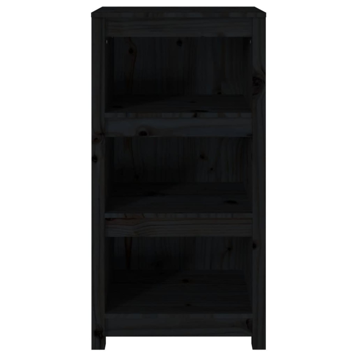 vidaXL Βιβλιοθήκη Μαύρη 50 x 35 x 97 εκ. από Μασίφ Ξύλο Πεύκου