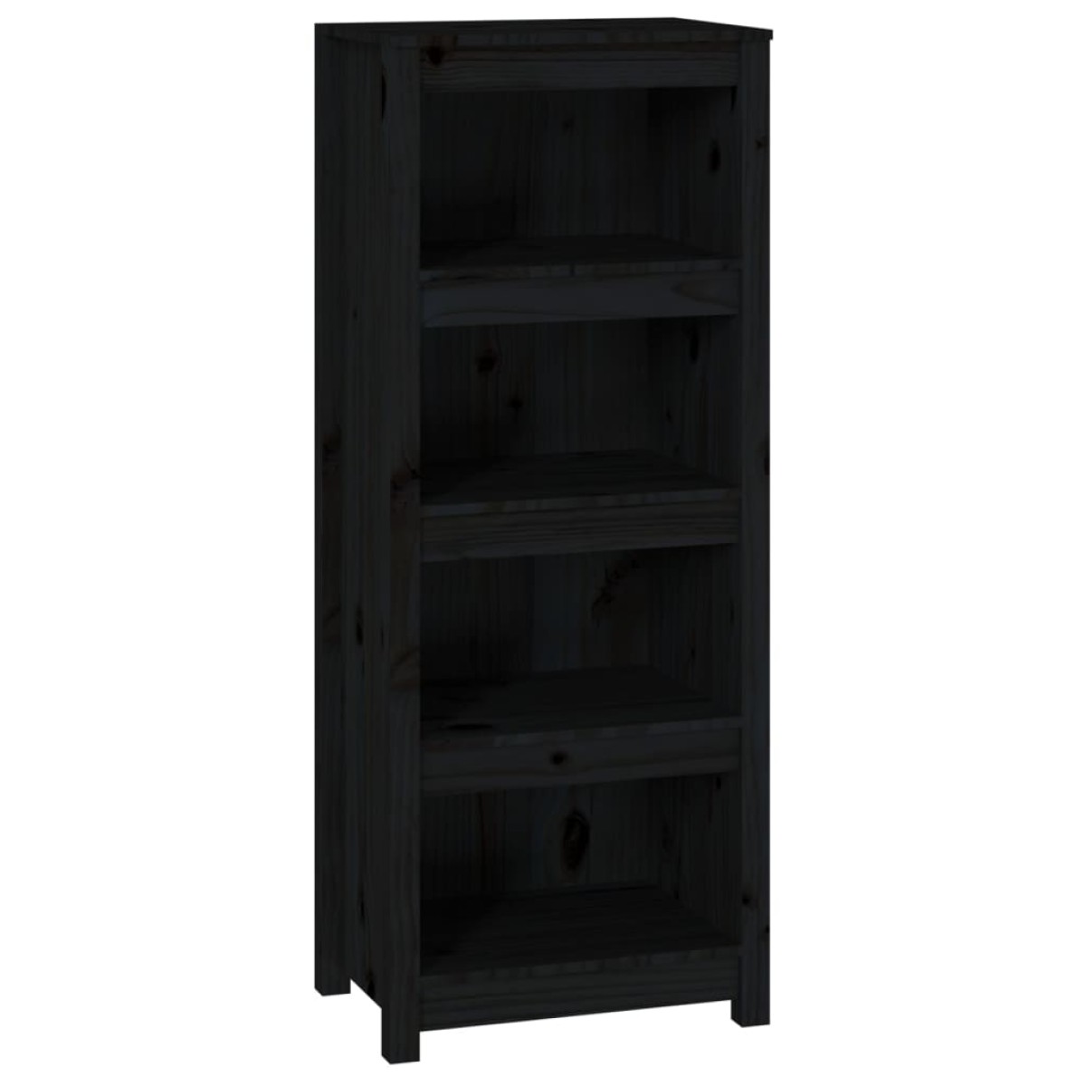 vidaXL Βιβλιοθήκη Μαύρη 50x35x125,5 εκ. από Μασίφ Ξύλο Πεύκου