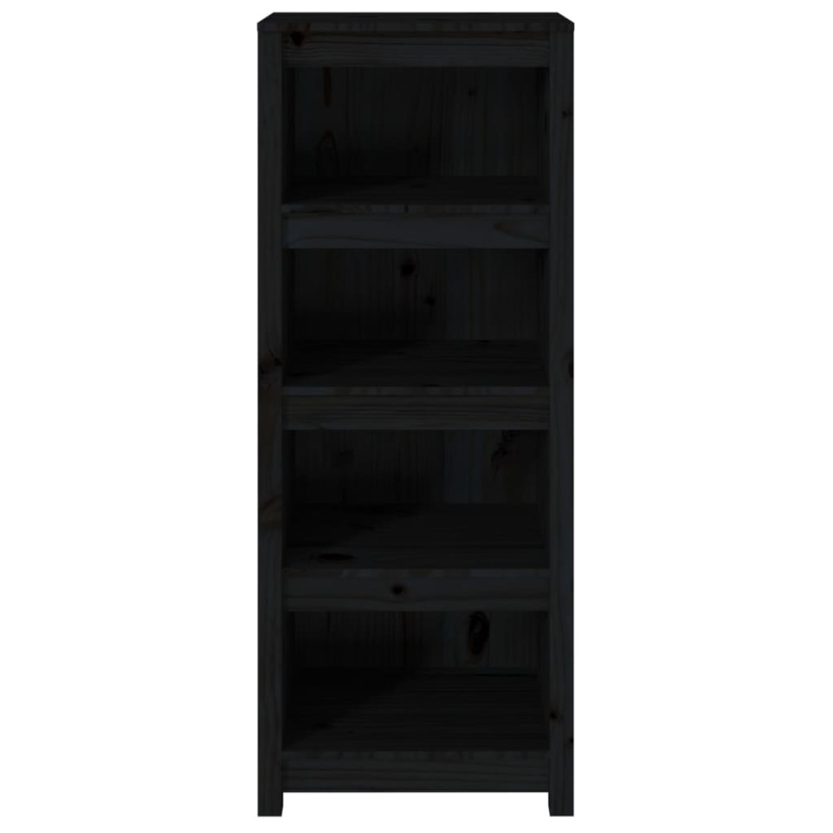 vidaXL Βιβλιοθήκη Μαύρη 50x35x125,5 εκ. από Μασίφ Ξύλο Πεύκου