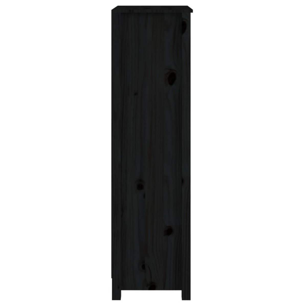 vidaXL Βιβλιοθήκη Μαύρη 50x35x125,5 εκ. από Μασίφ Ξύλο Πεύκου