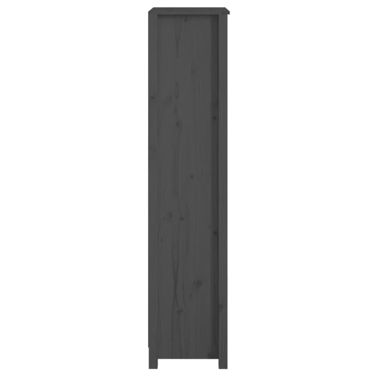 vidaXL Βιβλιοθήκη Γκρι 50 x 35 x 154 εκ. από Μασίφ Ξύλο Πεύκου
