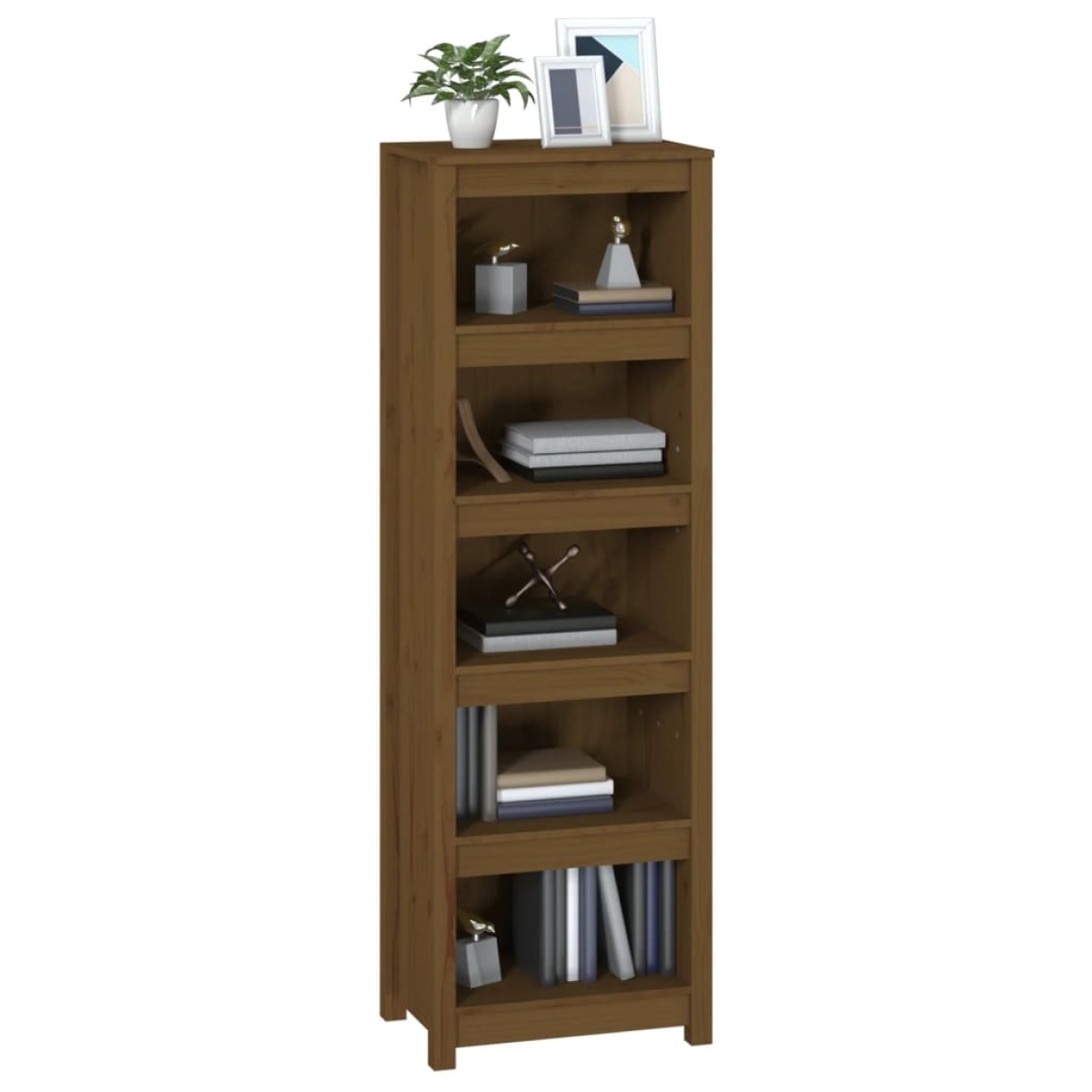 vidaXL Βιβλιοθήκη Μελί 50x35x154 εκ. από Μασίφ Ξύλο Πεύκου