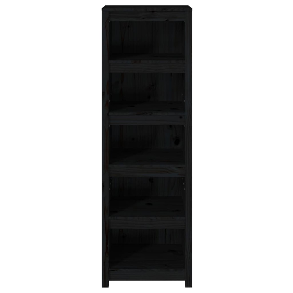 vidaXL Βιβλιοθήκη Μαύρη 50x35x154 εκ. από Μασίφ Ξύλο Πεύκου