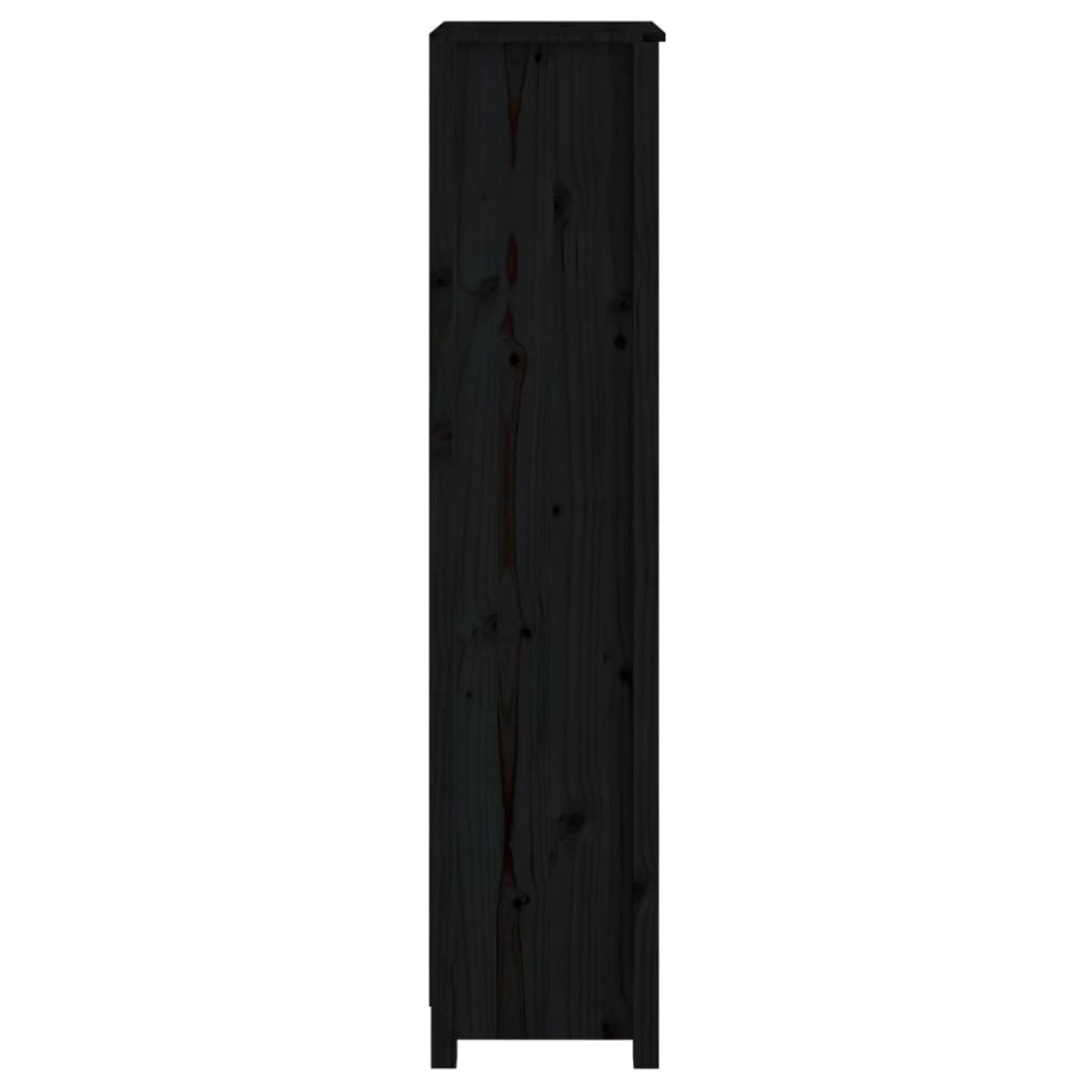 vidaXL Βιβλιοθήκη Μαύρη 50x35x154 εκ. από Μασίφ Ξύλο Πεύκου