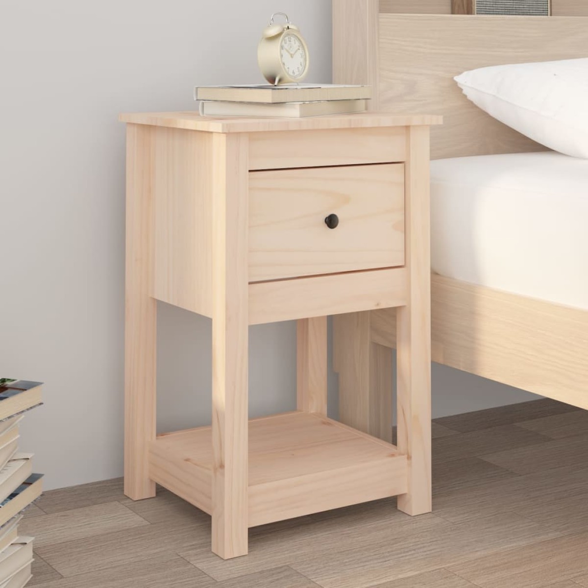 vidaXL Κομοδίνα 2 τεμ. 40 x 35 x 61,5 εκ. από Μασίφ Ξύλο Πεύκου