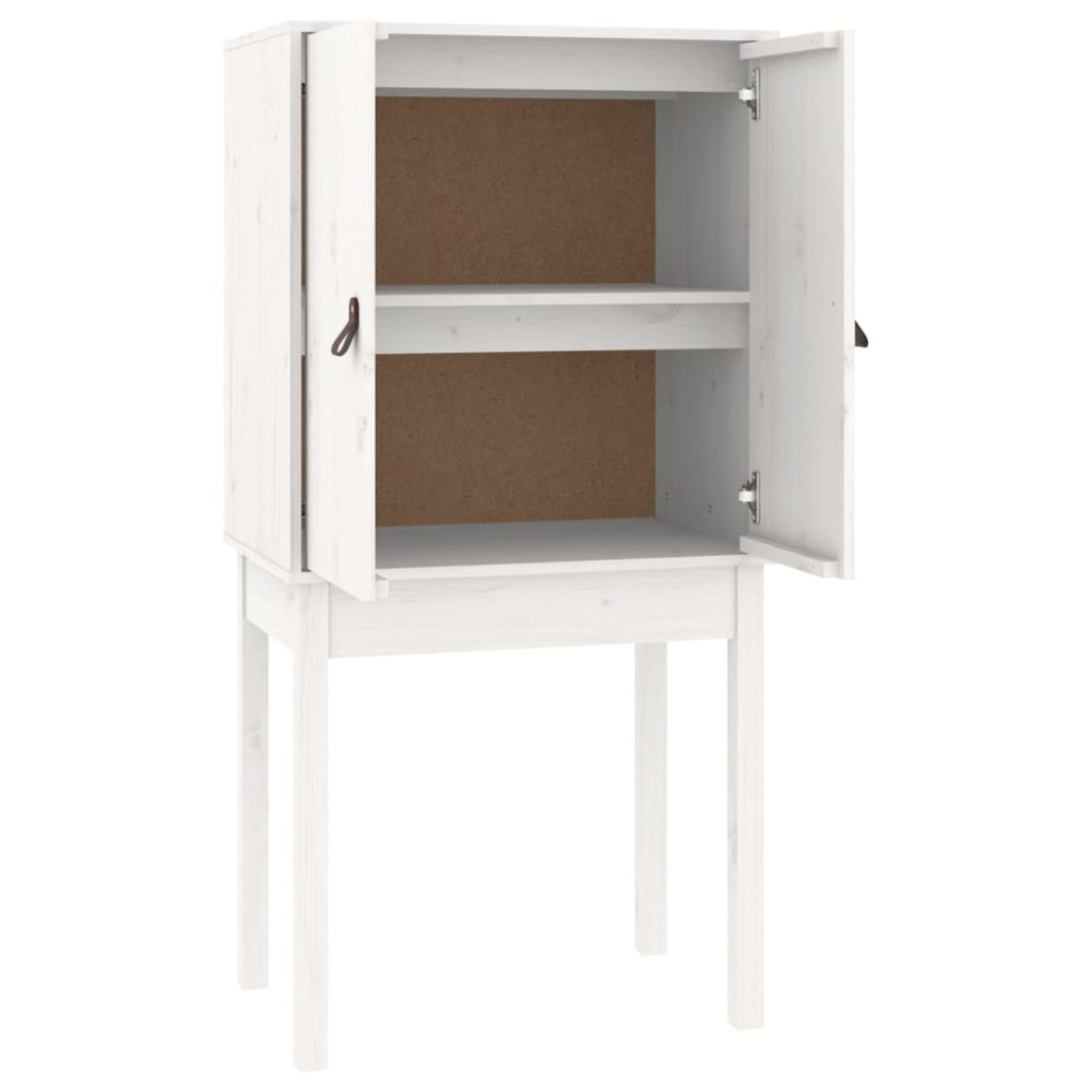vidaXL Ντουλάπι Ψηλό Λευκό 60 x 40 x 120 εκ. από Μασίφ Ξύλο Πεύκου