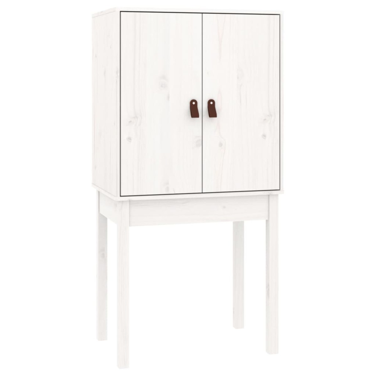 vidaXL Ντουλάπι Ψηλό Λευκό 60 x 40 x 120 εκ. από Μασίφ Ξύλο Πεύκου