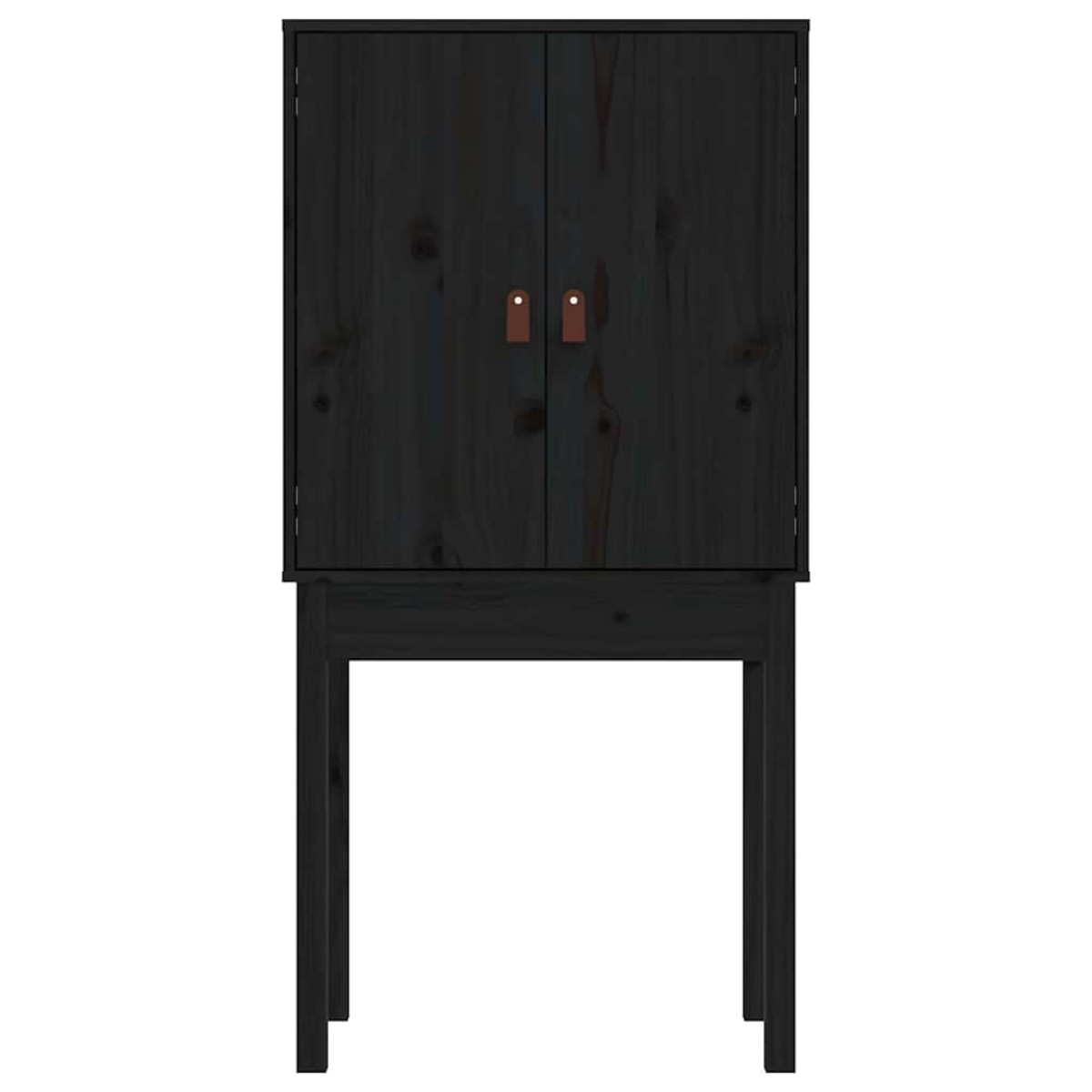 vidaXL Ντουλάπι Ψηλό Μαύρο 60x40x120 εκ. από Μασίφ Ξύλο Πεύκου