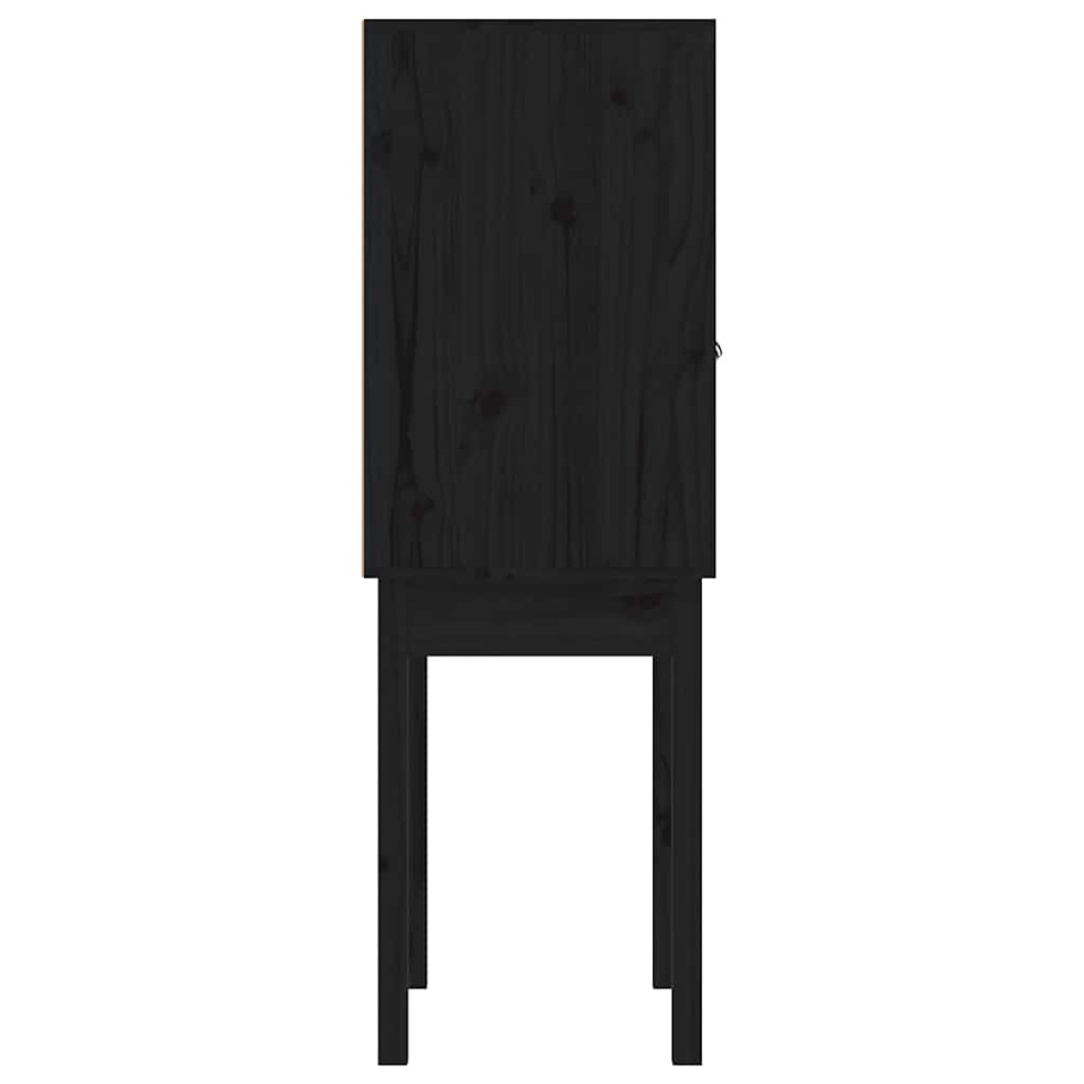 vidaXL Ντουλάπι Ψηλό Μαύρο 60x40x120 εκ. από Μασίφ Ξύλο Πεύκου