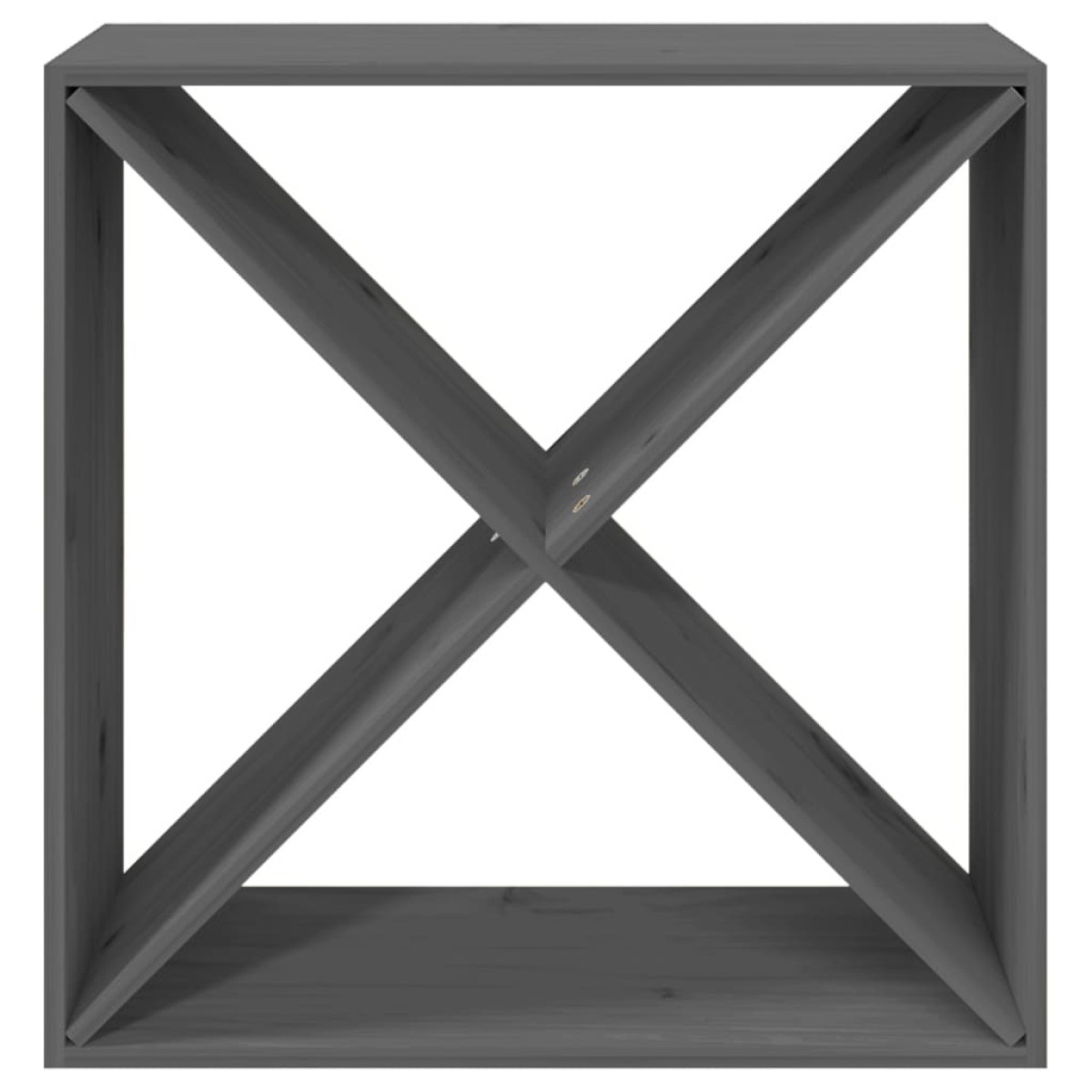 vidaXL Κάβα Κρασιών Γκρι 62 x 25 x 62 εκ. από Μασίφ Ξύλο Πεύκου