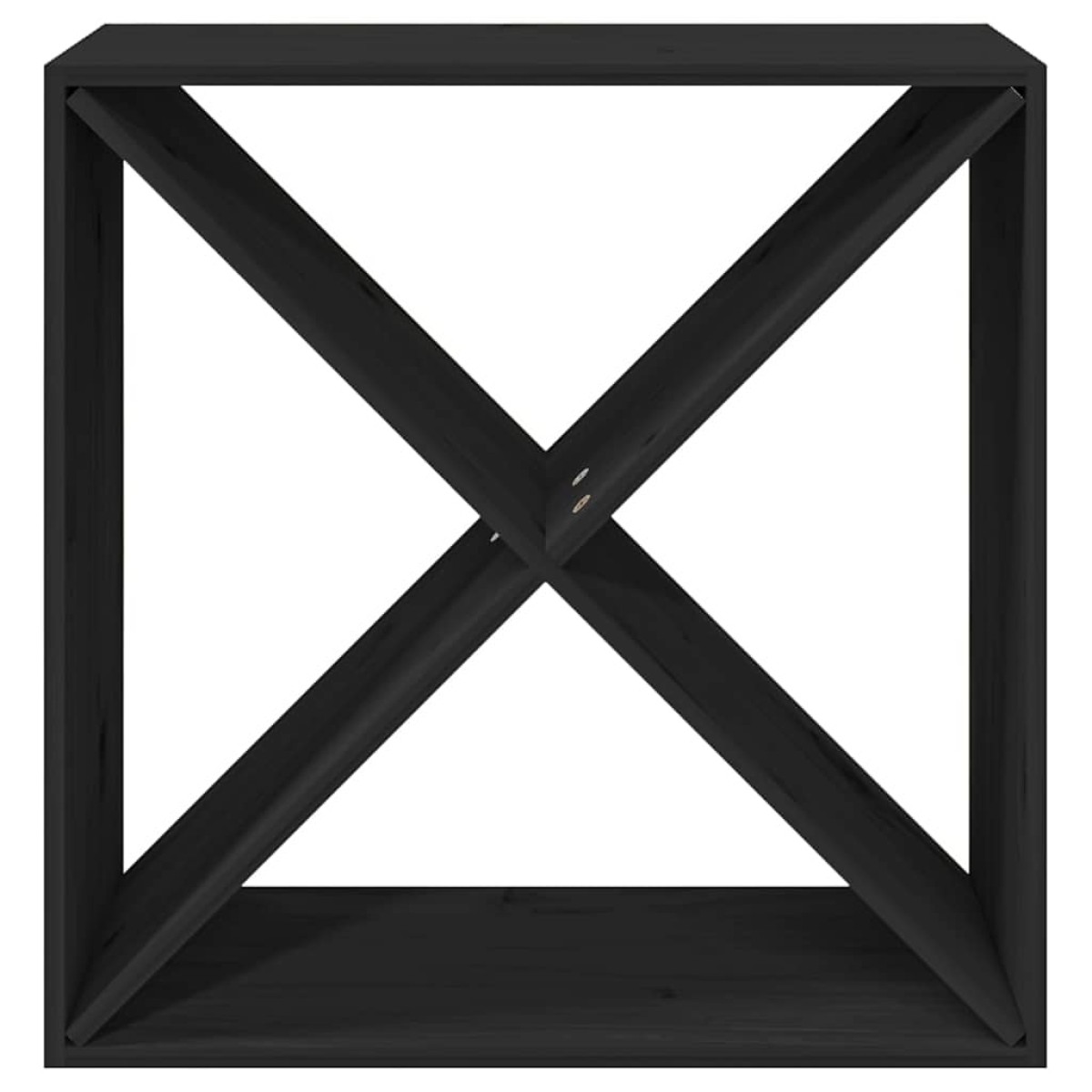vidaXL Κάβα Κρασιών Μαύρη 62 x 25 x 62 εκ. από Μασίφ Ξύλο Πεύκου