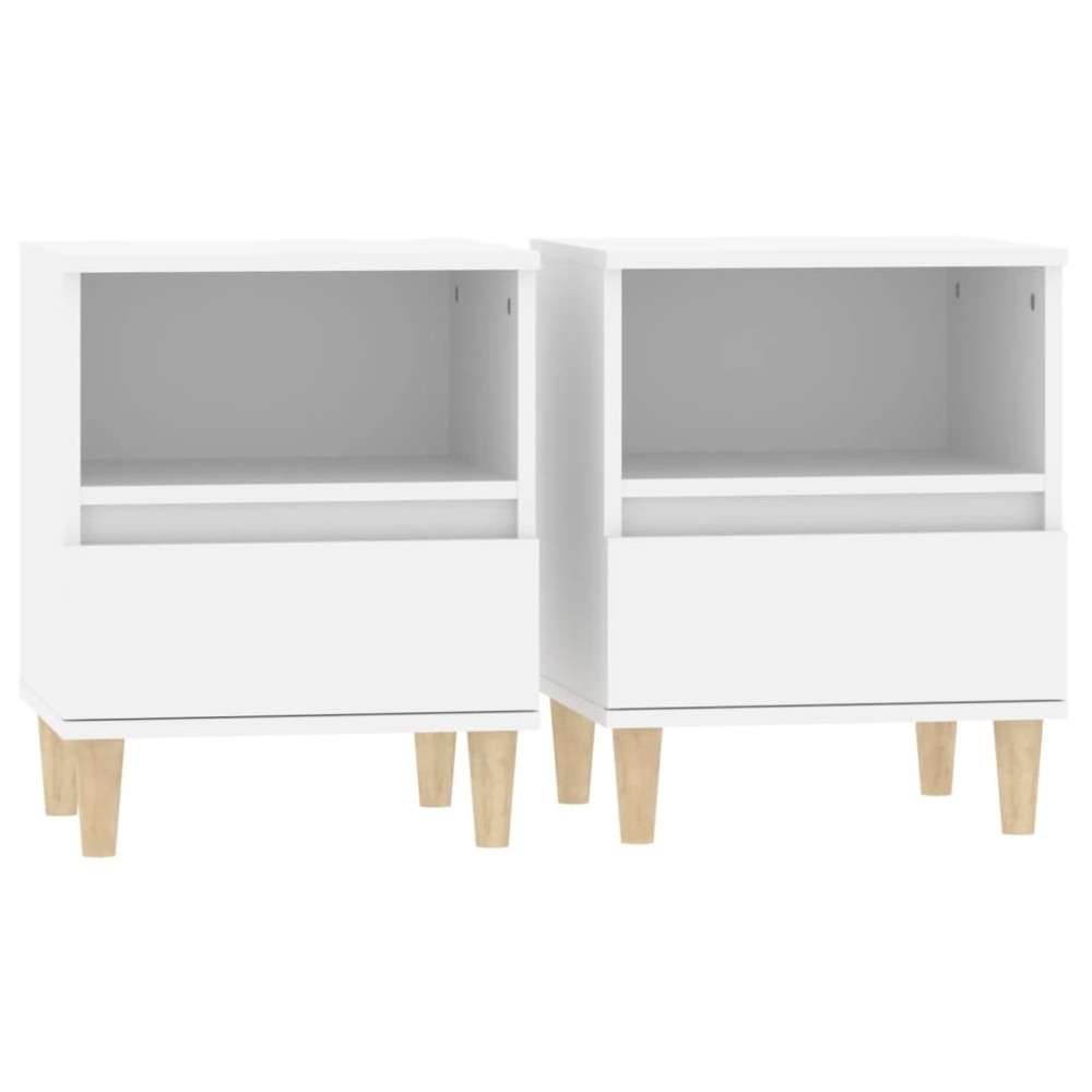 vidaXL Κομοδίνα 2 τεμ. Λευκά 40 x 35 x 50 εκ.