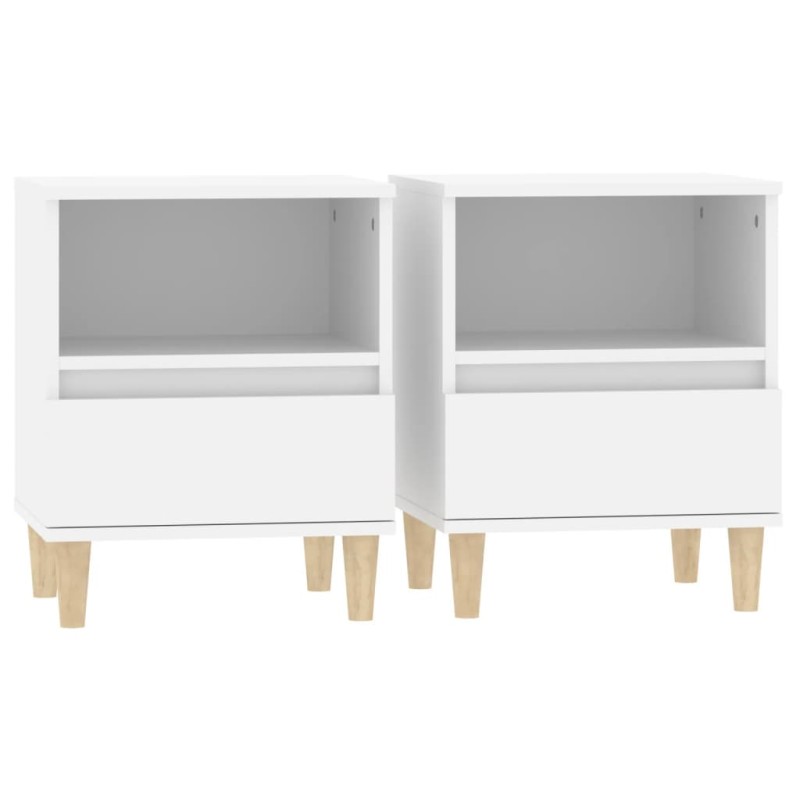 vidaXL Κομοδίνα 2 τεμ. Λευκά 40 x 35 x 50 εκ.