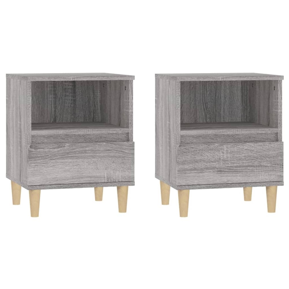 vidaXL Κομοδίνα 2 Τεμ. Γκρι Sonoma 40x35x50 εκ.