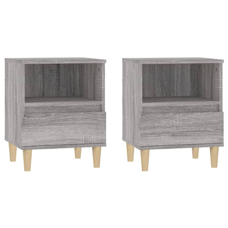 vidaXL Κομοδίνα 2 Τεμ. Γκρι Sonoma 40x35x50 εκ.