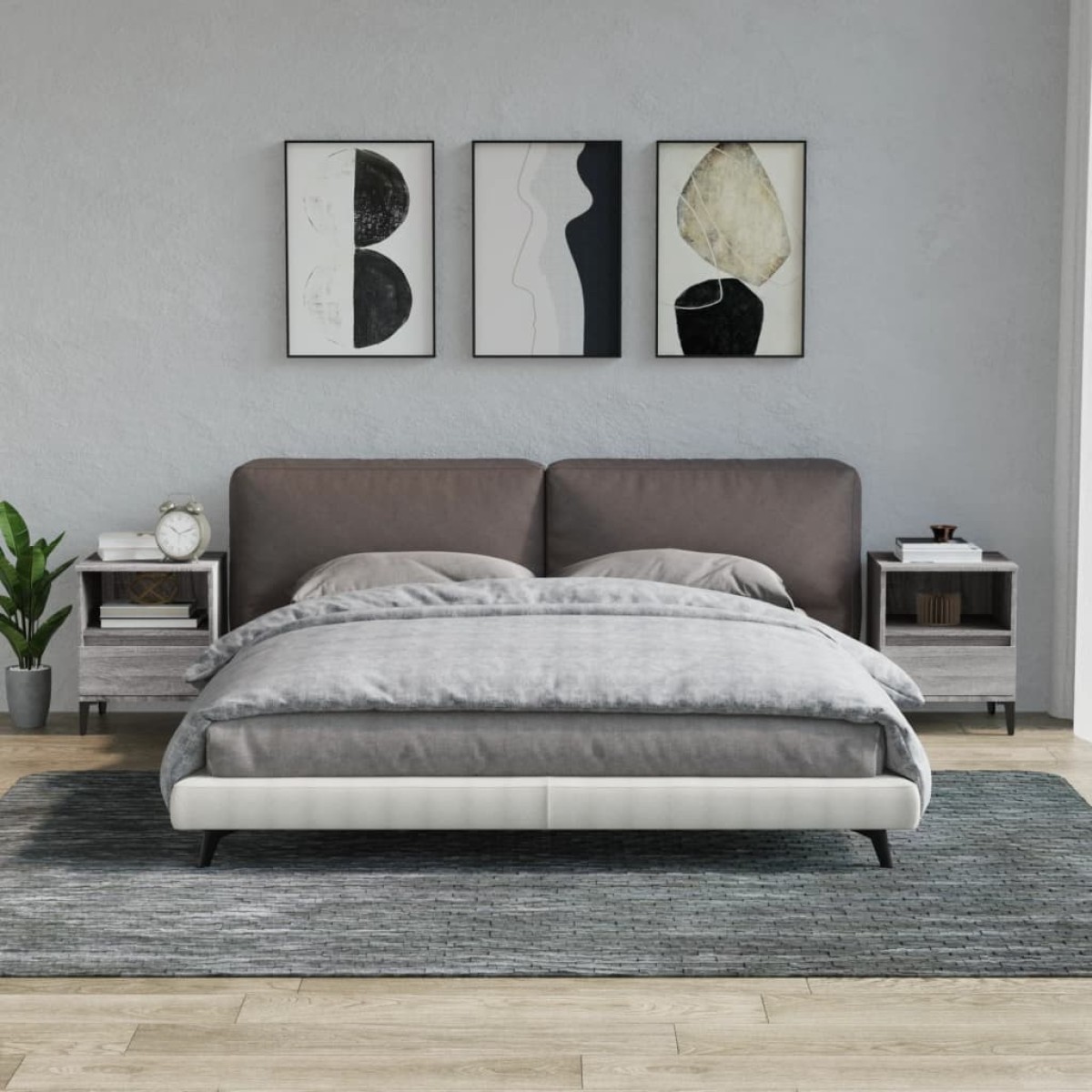 vidaXL Κομοδίνα 2 Τεμ. Γκρι Sonoma 40x35x50 εκ.