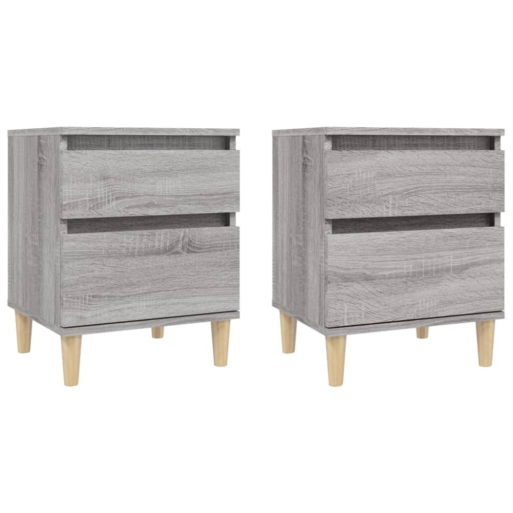 vidaXL Κομοδίνα 2 Τεμ. Γκρι Sonoma 40x35x50 εκ.