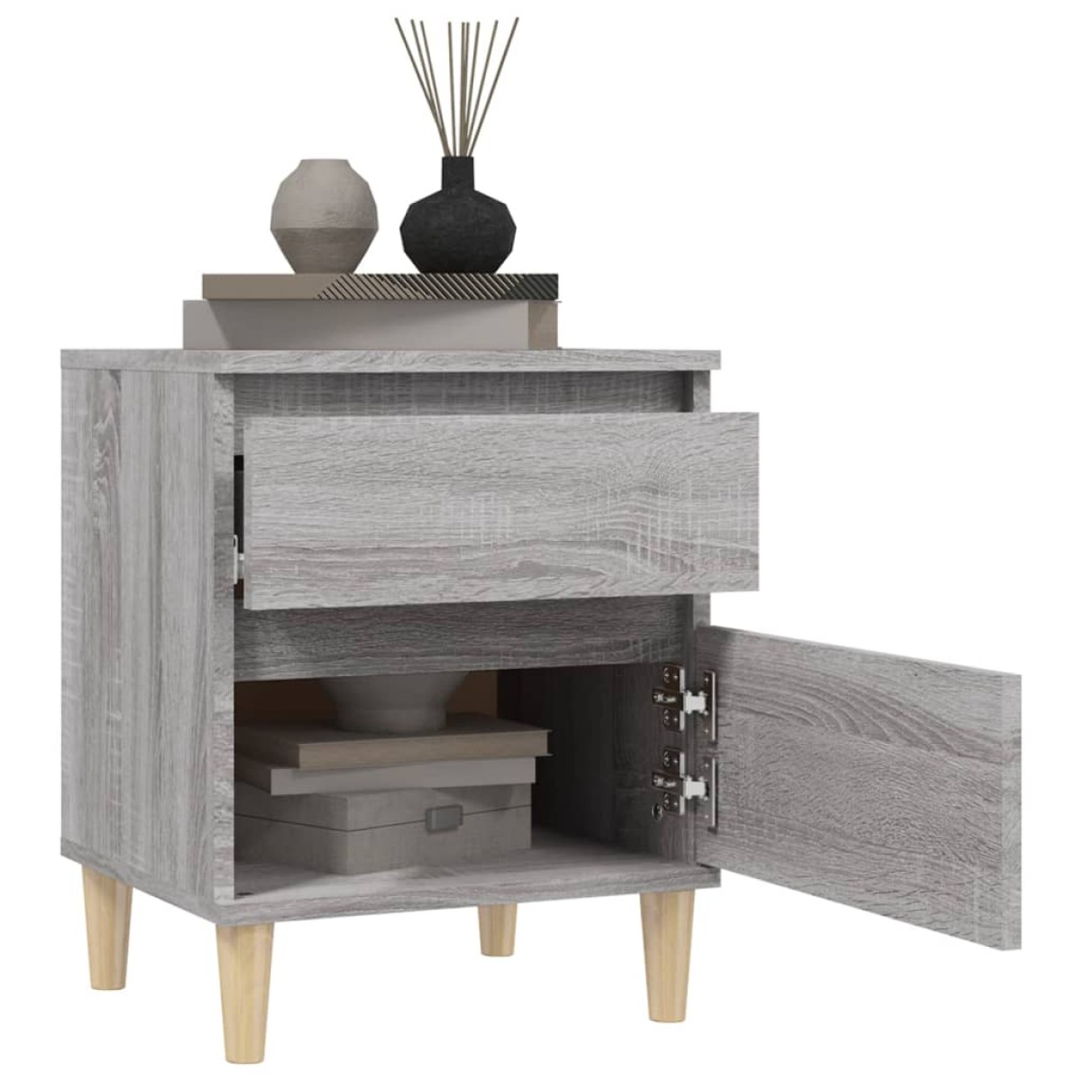 vidaXL Κομοδίνα 2 Τεμ. Γκρι Sonoma 40x35x50 εκ.