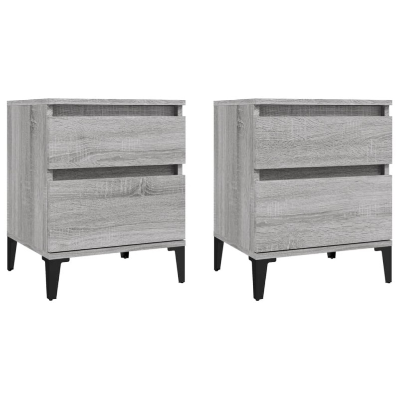 vidaXL Κομοδίνα 2 Τεμ. Γκρι Sonoma 40x35x50 εκ.