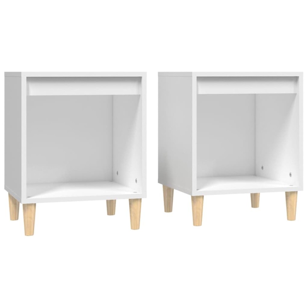 vidaXL Κομοδίνα 2 τεμ. Λευκά 40 x 35 x 50 εκ.