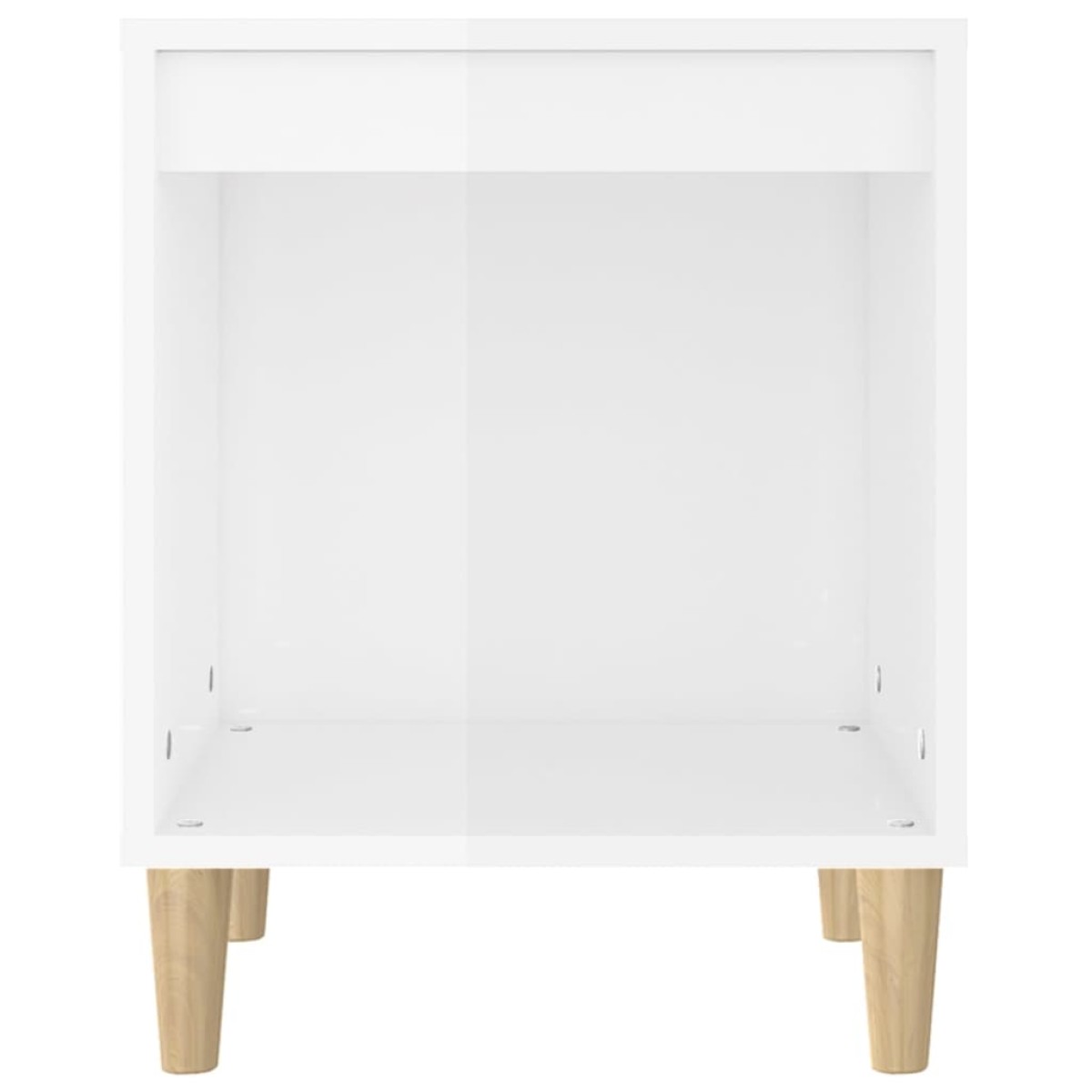 vidaXL Κομοδίνο Γυαλ. Λευκό 40 x 35 x 50 εκ. από Επεξεργασμένο Ξύλο