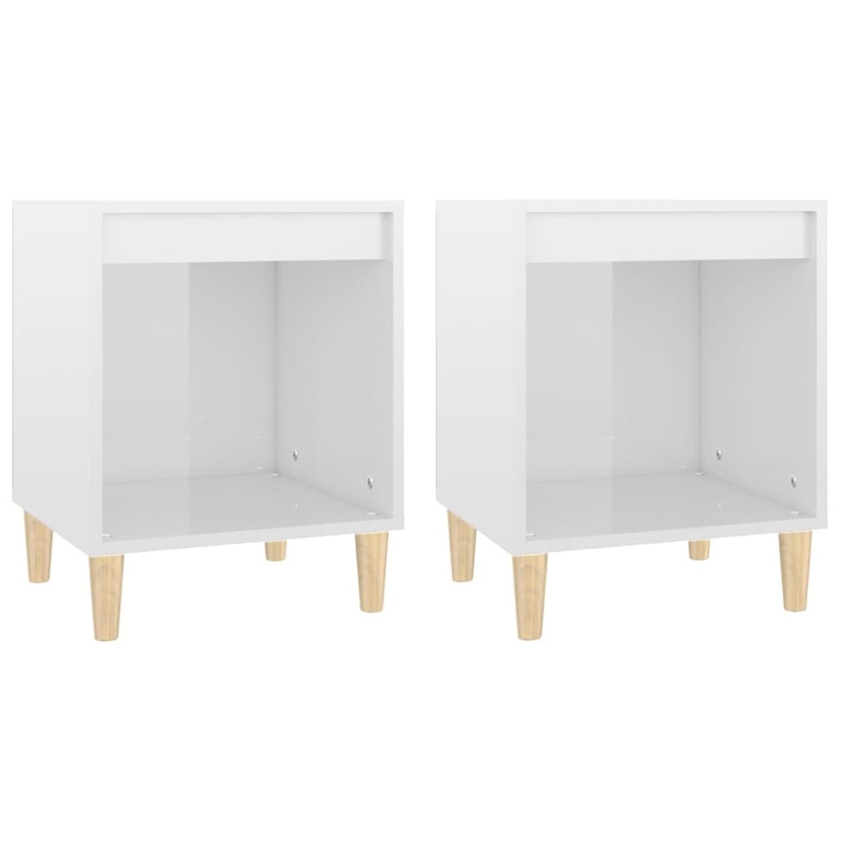 vidaXL Κομοδίνα 2 τεμ. Γυαλιστερό Λευκό 40 x 35 x 50 εκ.