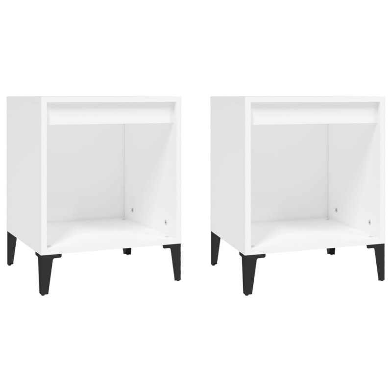 vidaXL Κομοδίνα 2 τεμ. Λευκά 40 x 35 x 50 εκ.