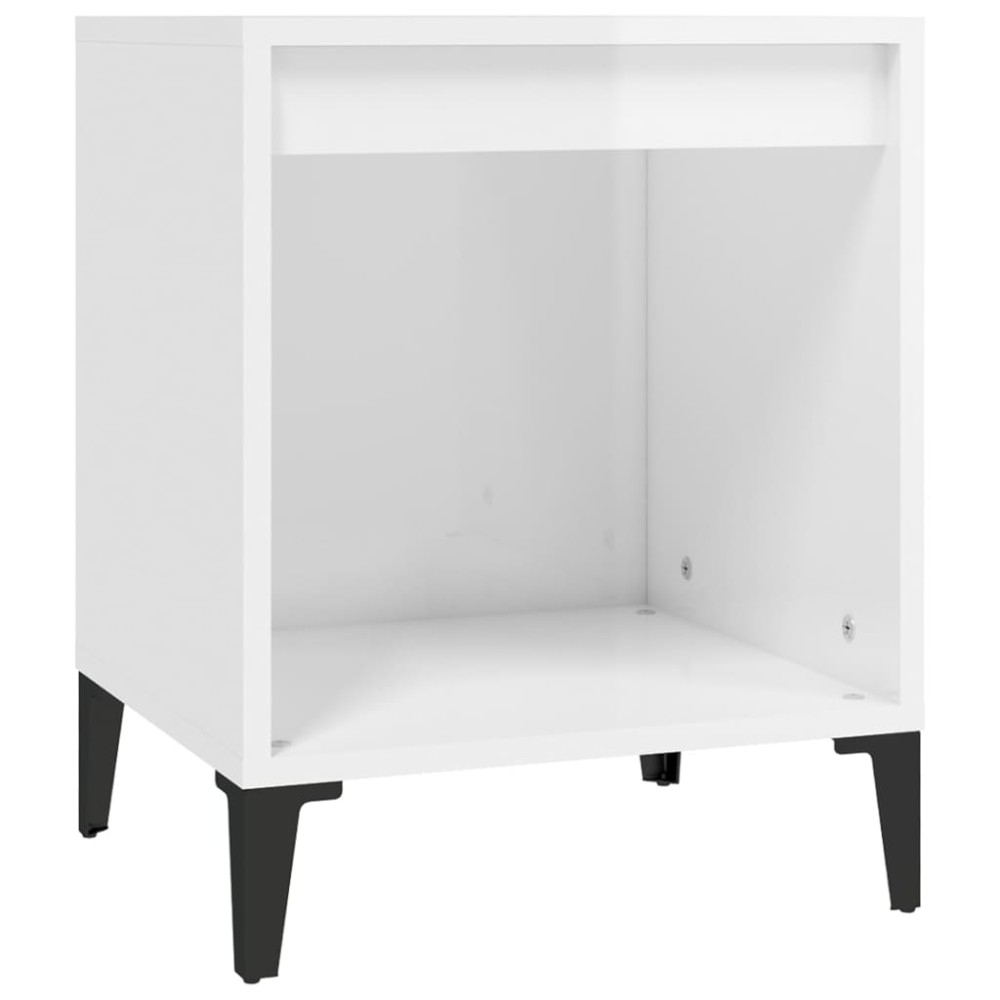 vidaXL Κομοδίνα Γυαλιστερό Λευκό 40x35x50 εκ.