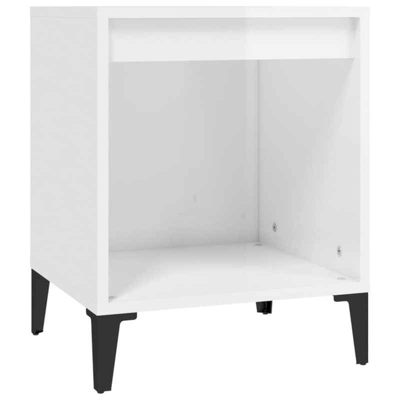 vidaXL Κομοδίνα Γυαλιστερό Λευκό 40x35x50 εκ.