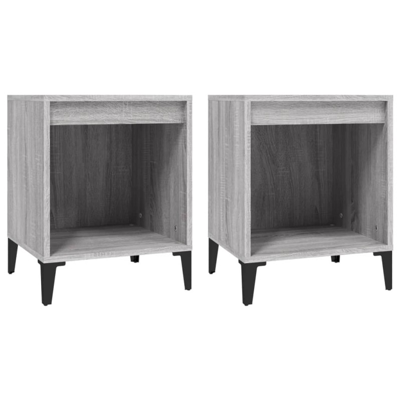 vidaXL Κομοδίνα 2 Τεμ. Γκρι Sonoma 40x35x50 εκ.