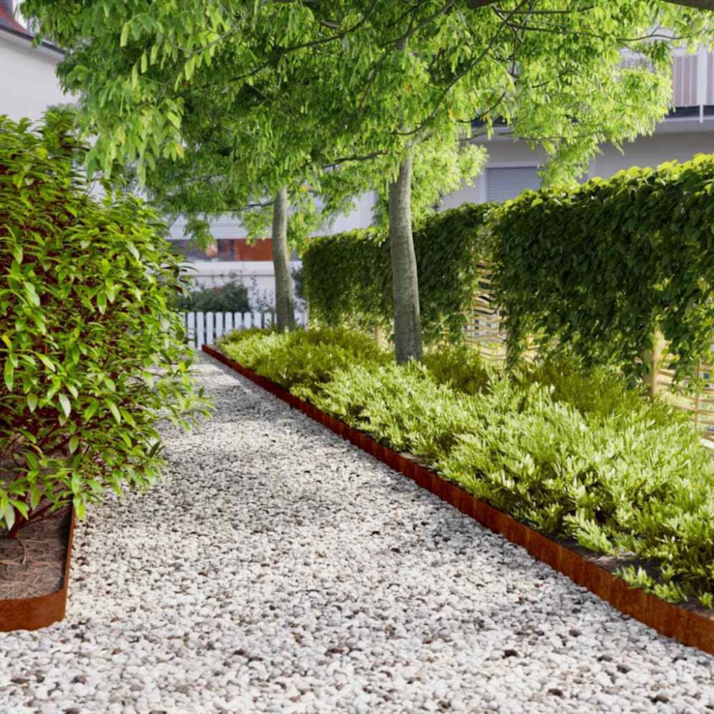 vidaXL Περίγραμμα γκαζόν 10 pcs 10 x 103 cm Ατσάλι Σκληρυθέν στον Αέρα
