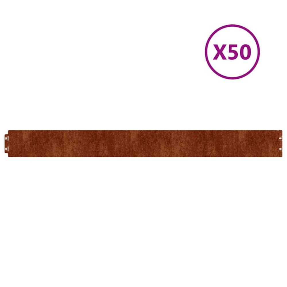 vidaXL Περίγραμμα γκαζόν 50 pcs 10 x 103 cm Ατσάλι Σκληρυθέν στον Αέρα
